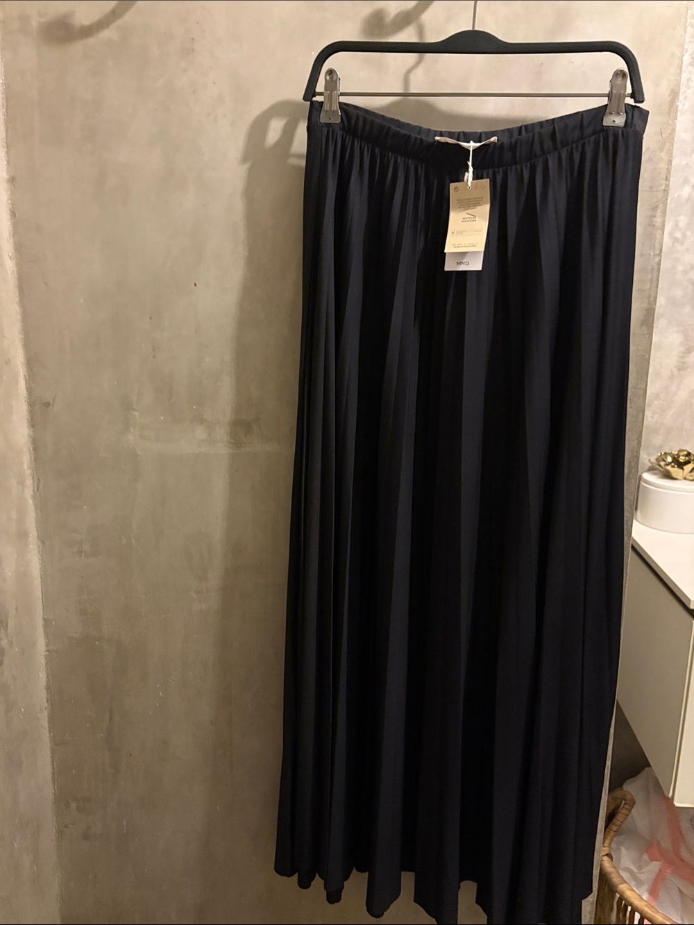 Mango Black Pleated Maxi Skirt